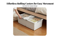 Rolling Underbed Drawer With casters Flat Rolling container particlesproof Lid for Under Bed