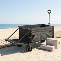 Wagon with Folding Tailgate Portable Folding Outdoor Utility Cart Compact Outdoor Utility Cart for Camp