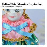 Destiny Cherub Doll Collectible Italian Tri Cherub Doll Poseable Clown Figurine Hand-Painted Face Vintage Porcelain Clown