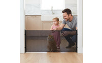 Retractable Pet Gate Adjustable Width Mesh Cat Barrier Space-Saving Retractable Gate for Doorways, Stairways