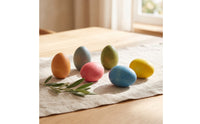6 Pieces Wooden Easter Eggs Decorative Wooden Egg Handmade-Look for Decorators