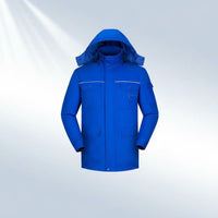 Wear-Resistant Anti-Static Safety Jacket Thickened & Warm Hooded Winter Work Coat Non-Shrinking Padded Work Parka Breathable for Workers, Men, Women, Construction Site, Factory, Warehouse, Outdoor