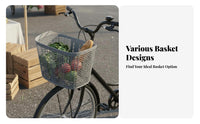 Foldable Imitation Rattan Bike Basket Easy to Install Plastic Bike Basket Lightweight for Commuting