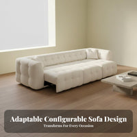 Electric Tufted Sofa Bed Adjustable Backrest Transformable Recliner Bed App Handheld Controller Control Living Room Furniture for Families