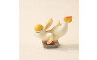 Playful Rabbit Figurine with Base Cute Rabbit Figurine Charming Bunny Statue Polished for Desk, Dashboard