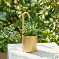 Planter with Faucet Compact Faucet Planter Petite Flowerpot Pot for Living Room, Garden, Patio