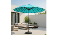 Patio Umbrella with Base Heavy Duty Market Umbrella with Weighted Base Wheeled for Garden, Backyard, Poolside