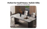 Italian Inspired Rectangular Pedestal Table Light Luxury Household Furniture Minimalist design Modern Design for Small Apartment Dwellers, Homeowners, Families, Dining Room, Dinner Parties, Kitchen, Home