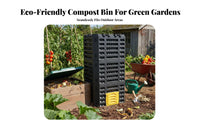 300L Compost Bin Weather-Resistant Outdoor Garden Composter Heavy-Duty Construction Aerobic Fermentation Bin for Gardeners, Homeowners, Patio, Balcony