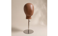 Hairpiece Mannequin Head Metal Base Hairpiece Display Head Wood Grain