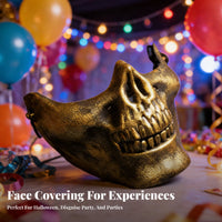 Adjustable Straps Lower Face skeletal face covering Reusable Themed Mexteriorh Cover Breathable Costume Accessory Lightweight for Cosplayers, entertainers, Cyclists, Halloween, fancy dress galas, Cosplay event, exteriordoor pedaling