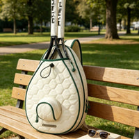 Racket Bag with Front Pocket Quilted Racquet Backpack Padded Tennis Backpack for Students, Training, School Sports
