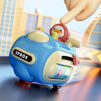 Toy Motorcycle with Whistle Cartoon Press and Go Toy Batterybattery-Less Interactive for Toddlers, Playroom, Daycare