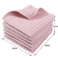 Quick-Drying Microfibre Cloths, 25x25cm Towels for Glass and Kitchen, Locked Border Design, Pack of 6