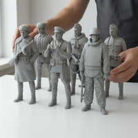 6 Pieces Unpainted Resin Infantryman Kit Detailed WW2 Soviet Soldiers Realistic Soviet Infantryman Miniatures for Display