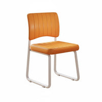 Comfortable Cushion Upholstered Vanity Chair with Back Ergonomic Design Upholstered Sled Base Chair Wide Backrest Household Furniture Strong Support for Students, Home Office Workers, Adults, Bedroom, Study Room, Small Areas