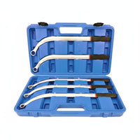 5 Pieces Ribbed Belt Tensioner Tool Kit Universal Compatibility Long Handle Belt Tensioner Wrench Portable Carrying Case for Mechanics, Garage