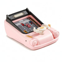 Car Racing Game with Steering Wheel Rechargeable Handheld Racing Toy Compact