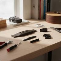 Guitar Bridge Saddle Assembly Easy to Install Acoustic Guitar Bridge Kit Stable Hardware for Luthier