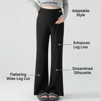 Thermal Leggings Women with Fleece Lined Wide Leg Design, Maternity Clothes Thick Warm Loungewear Pants, High Elastic