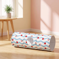 Cat Tunnel Bed with Side Opening Cushioned Pet Cooling Tunnel Bed Indoor for Playing, Sleeping