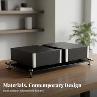 Shock Absorbing Audio Equipment Cabinet Accessible Storage Design Audio Equipment Shelf Sturdy Structure Desktop High-Fidelity Rack Heavy Duty for Audiophiles, Home Theater Enthusiasts, Living Room, Studio