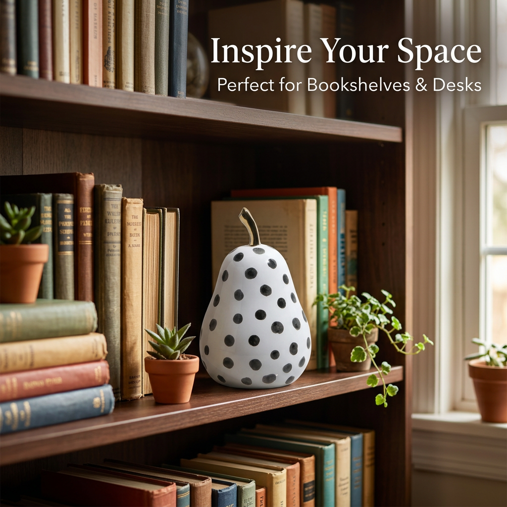 Fruit Sculpture for Home, Living Room, Modern Minimalist Ceramic Figurine, Abstract Decor Accent, Elegant Tabletop Ornament, Interior Design Piece