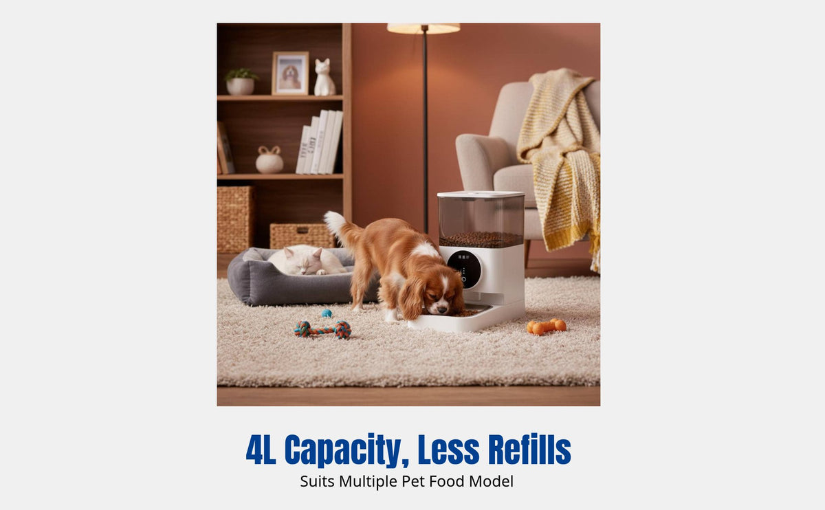 Automatic Pet Feeder, Large Capacity, APP Remote Control, Smart Food Dispenser for Cats and Dogs