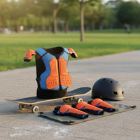Kids Set Customizable Adjustable Children Biking Armored Wear Chest Protector Knee Elbow Pad Set for Motorcycling, Skiing