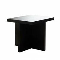 Wabi-Sabi aesthetic Square Mortise and Tenon Table Minimalist Design Sofa-Side Table Sturdy Construction Nightstand Wood Grain Finish for Apartment Dwellers, Homeowners, Students, Living Room, Balcony, Bedroom, Office