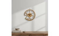 Battery Operated Hollow Wooden Clock Easy to Hang Silent Non-Ticking Clock Lightweight Vintage Design Timepiece for Living Room, Home Decor, Bedroom, Office