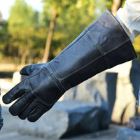 Top-Grain Livestock Handling Gloves Double-Layer Long Sleeve Gauntlet Gloves Thickened Hand Protection Extended Cuff