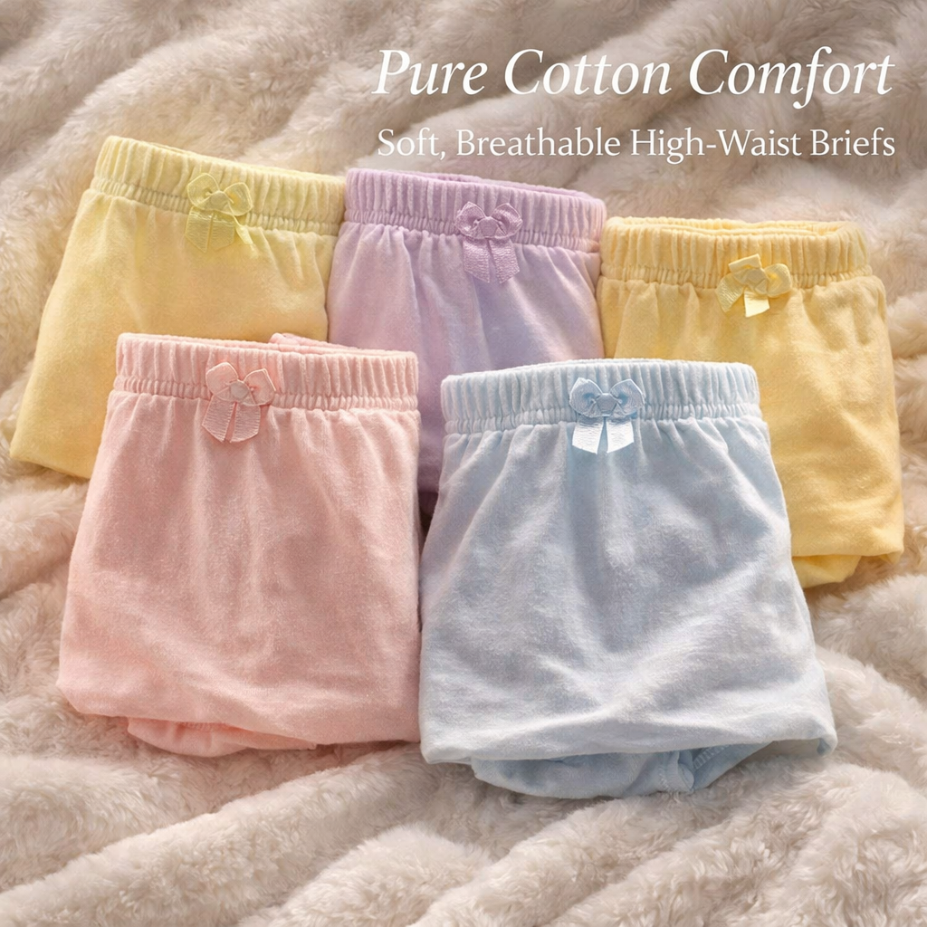 Underwear Women High Waisted Knickers Multipack in 100% Pure Material, Breathable Postpartum for with Full Coverage