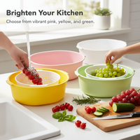 Multi-layer Thickened Draining Basket for Kitchen, Large Capacity Washing Basin, Multifunctional Plastic Strainer