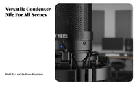 Condenser Audio Device Low Noise Audio Device Crystal Clear Sound Audio Equipment for Streamers, Audio Narration Artists, Live Broadcasting