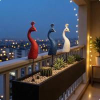 Resin Peacock Garden Stake Hand-Painted Peacock Ornament Feather Texture Bird Stake Decoration Potted Plant Display for Flower Beds, Courtyard