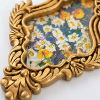 Ornate Resin Photo Frame, Vintage Wall Hanging Tabletop Display, Antique Gold Picture Frame for Home Decor, Decorative Art Frame Cherished Memories