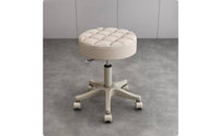 Back Support Height Adjustable Salon Stool Easy to Clean Backrest Rolling Stool Heavy Duty Round Salon Chair for Hair Stylists, Nail Technicians, Barbers