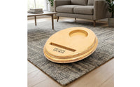 Balance Board with Cork Roller Solid Wooden Balance Board Cork Roller Portable Training Set Compact for Skiers, Home Workouts