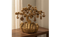 Boat Base Tree Ornament Compact Vintage Gilded Tree Ornament Textured Trunk Table Decor
