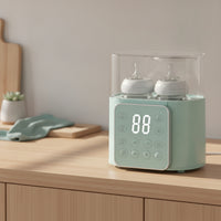 Sterilizing Baby Bottle Warmer with Sterilizer Multifunctional Double Bottle Warmer Fast Heating Appliance Digital for Parents, Newborns, Nursery, Kitchen, Home