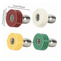 4 Pieces 1/4 Inch Pressure Washer Quick Connect Nozzle Set Body with Quick Connect Nozzle Tips Compact Cleaning Tool