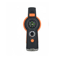 Reflective Mirror 7-in-1 Survival Whistle High-Loudness Whistle Compass Thermometer Tool Lanyard Included Outdoor Gear Storage Compartment for Camping