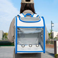 Cat Backpack with Transparent Dome, Large Capacity Pet Carrier for Cats, Outdoor Pet Backpack for Small Dogs, Travel Hiking, Patent 202030228427.3