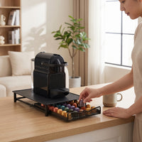 Space-Saving Coffee Machine Stand with Drawer Metal Capsule Storage Drawer Compact Kitchen Accessory Sleek for Office