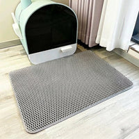 Cat Litter Mat with Double Layer Honeycomb Structure, EVA Cat Mat for Litter Trapping, Customizable Size Non-Slip Design for Home Indoor Pet Dog