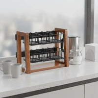 Tea Pouch Organizer Two Layer Coffee Corner Pod Organizer Space Saving Tea Pouch Holder for Office