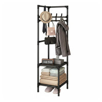 Freestanding Corner Hall Tree Space-Saving Coat Stand Multihanger Garment Rack Minimalist Design for Students, Apartment Dwellers, homeowners, Bedroom, Hallway, Dorm Room, Office