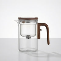 Glass Teapot Tea Separation Houseware Wood-Grain Handle