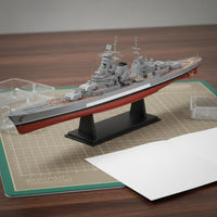 1:700 Naval Vessel Model Click-Together Design Warship Assembly Kit Includes Display Stand Assembly Kit for Collectors, Beginners, Decoration